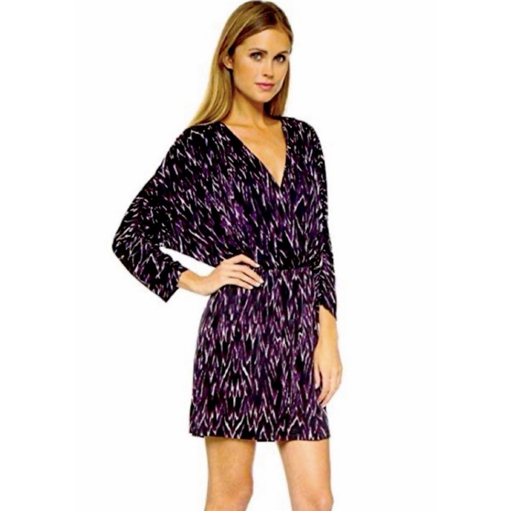 Parker Women's Black Catalina V-Neck Mini Dress Dolman Sleeve Size XS New $297